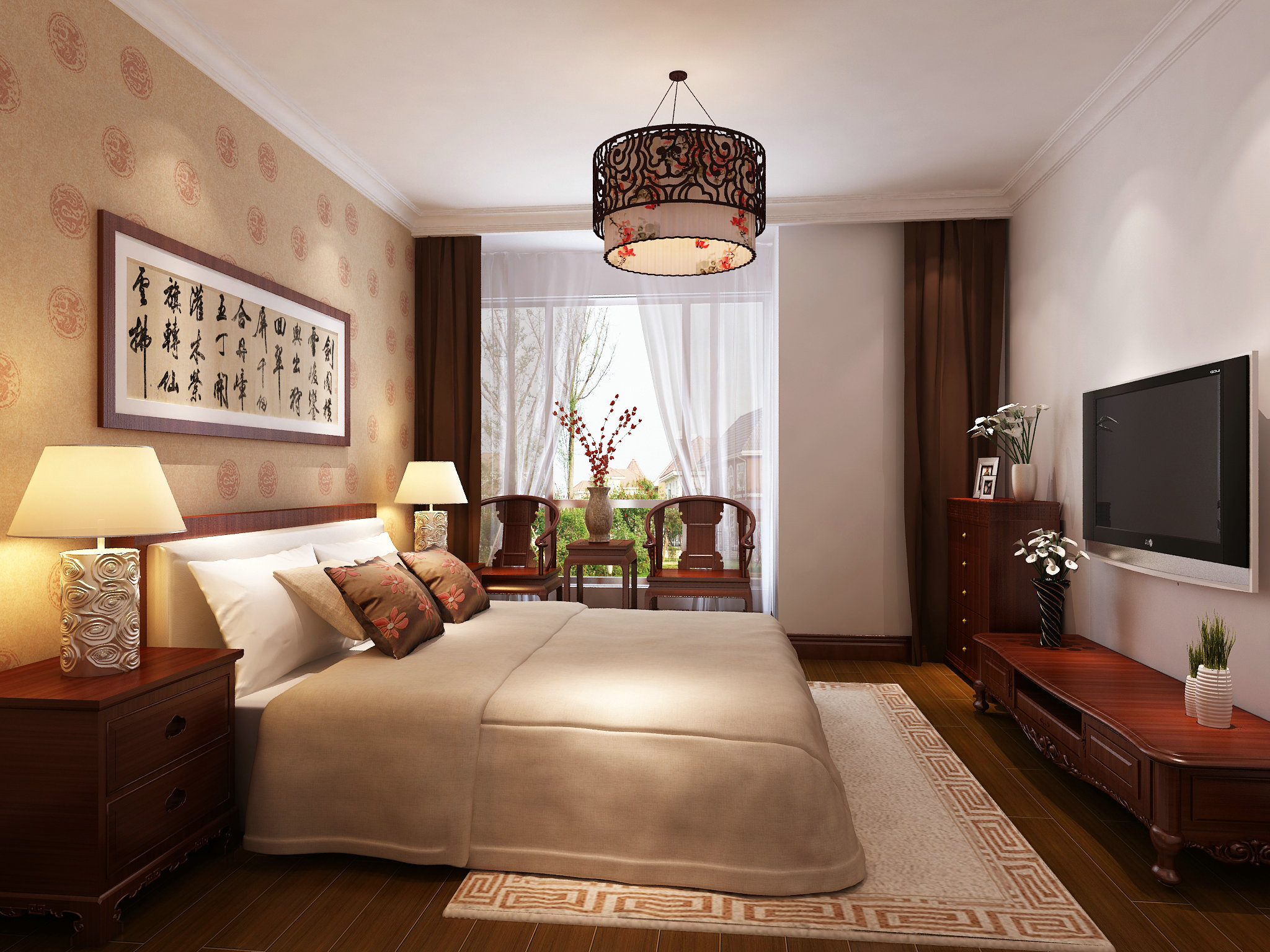 會(huì)所中式裝修_中式客廳裝修效果圖_廈門中式裝修