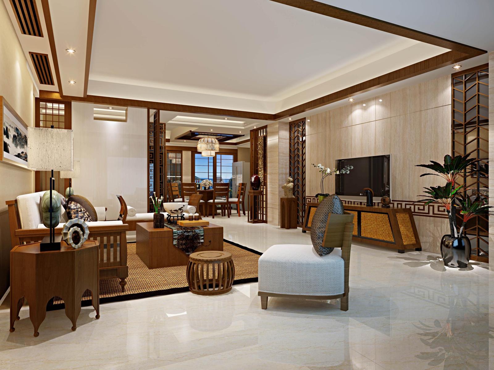 廈門裝修效果圖_廈門新中式家具_廈門有家裝飾新中式裝修報價