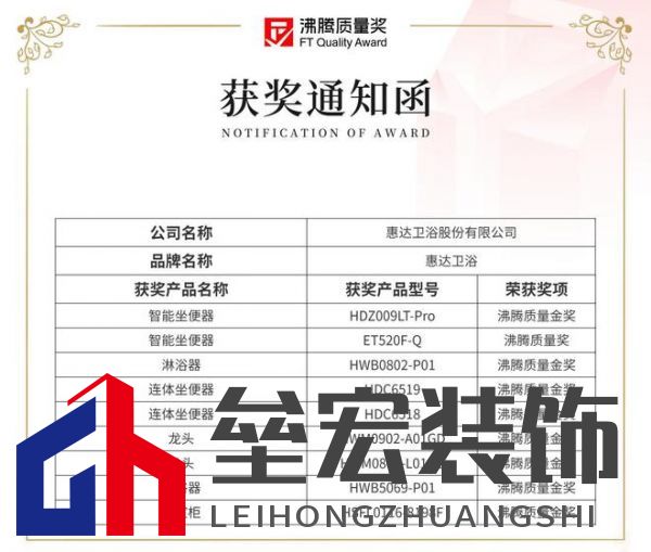 2024沸騰質(zhì)量獎(jiǎng)9項(xiàng)大獎(jiǎng)，惠達(dá)衛(wèi)浴品質(zhì)實(shí)力的最佳注腳！